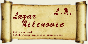 Lazar Milenović vizit kartica